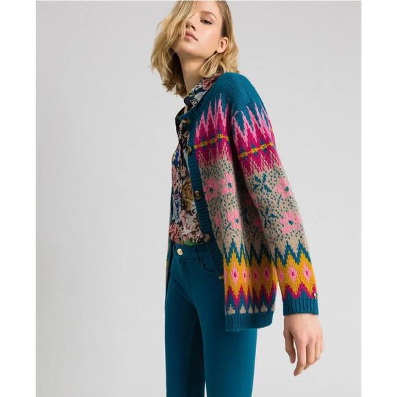 Twinset My Twin Floral Mohair Blend Cardigan Sweater NWT - Picture 2 of 8